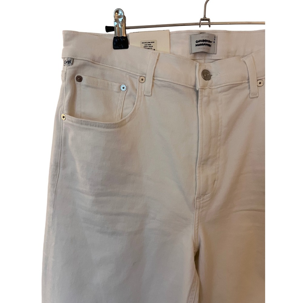 Citizens of Humanity Lyra Wide Leg Crop Soft White Raw Hem Size 30 - Picture 9 of 10